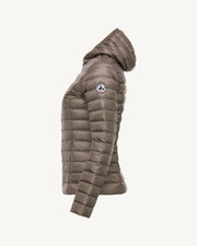 Doudoune légère à capuche Taupe Cloe