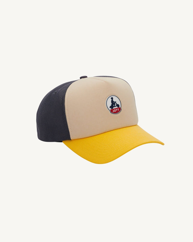 Casquette bicolore à filet Miel/Argile/Marine Sail