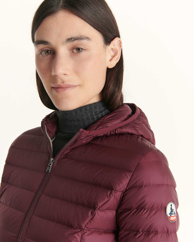 Doudoune légère à capuche Aubergine Cloe