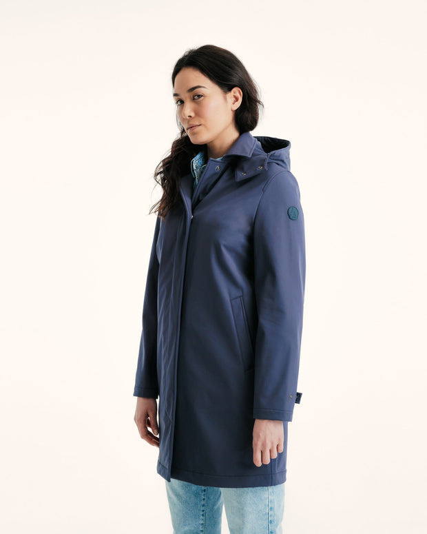 Imperméable à capuche amovible Marine Corinthe