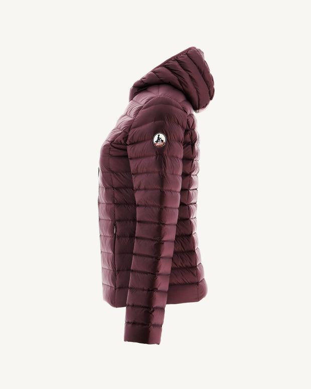 Doudoune légère à capuche Aubergine Cloe