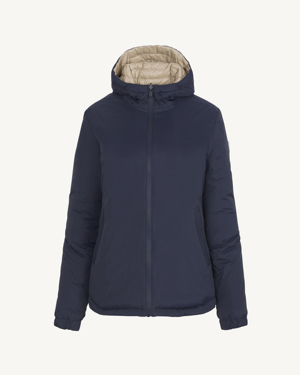 Doudoune réversible à capuche Ultralight Marine/Beige Bangkok 2.0