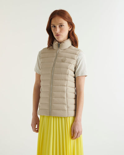 Doudoune sans manches stretch Beige Grenada