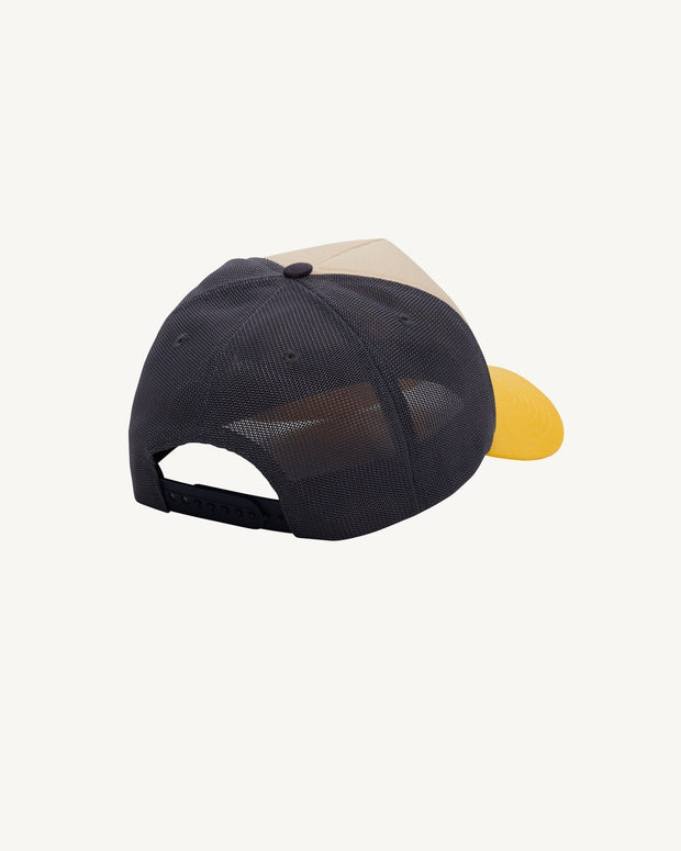 Casquette bicolore à filet Miel/Argile/Marine Sail