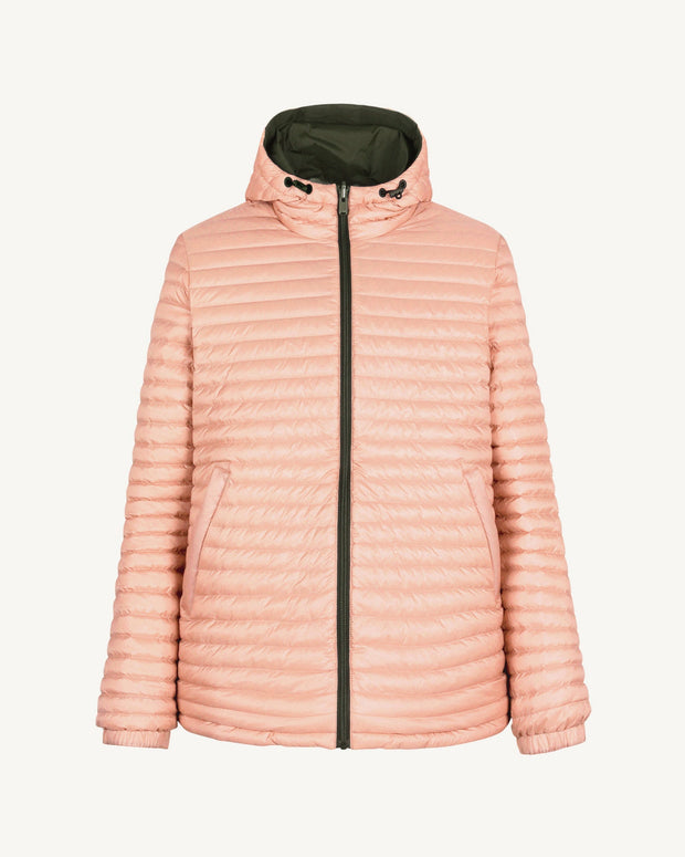 Doudoune réversible à capuche Ultralight Army/Rose poudre Bangkok 2.0