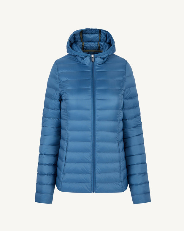 Doudoune légère à capuche Bleu jeans Cloe