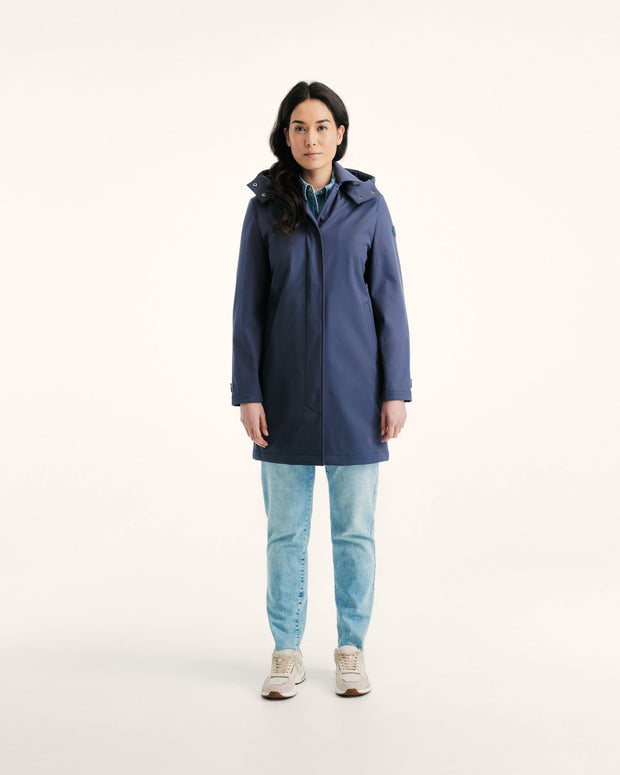 Imperméable à capuche amovible Marine Corinthe
